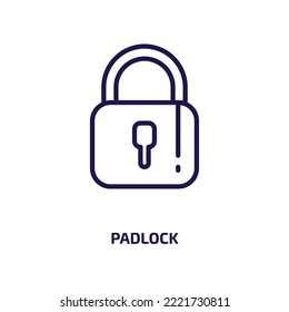 padlock icon from internet security collection. Thin linear padlock, security, lock outline icon isolated on white background. Line vector padlock sign, symbol for web and mobile