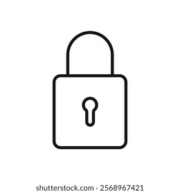 Padlock icon Isolated flat vector in outline