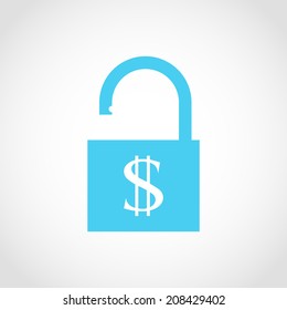 Padlock Icon Isolated on Black Background