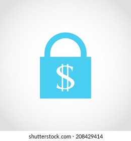 Padlock Icon Isolated on Black Background