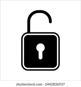 padlock icon isolated on black and white background.