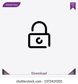 Padlock icon isolated on grey background.Premium symbol for website design, mobile application, logo, ui.Modern, simple, isolated, flat best quality icon for web site designs or mobile apps.