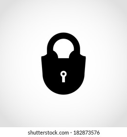 Padlock Icon Isolated on White Background