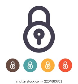 Padlock icon isolated on a white background