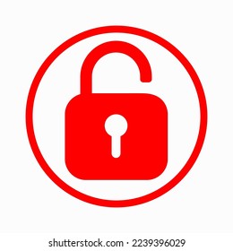 Padlock-Symbol einzeln auf weißem Hintergrund. Das Symbol entriegelt. Vektorgrafik.