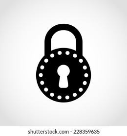 Padlock Icon Isolated on White Background