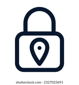 Padlock icon isolated on white background. Flat design, Clean and Minimal style