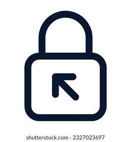 Padlock icon isolated on white background. Flat design, Clean and Minimal style