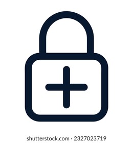 Padlock icon isolated on white background. Flat design, Clean and Minimal style