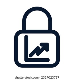 Padlock icon isolated on white background. Flat design, Clean and Minimal style