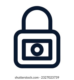 Padlock icon isolated on white background. Flat design, Clean and Minimal style