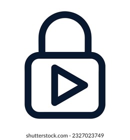 Icono de bloqueo aislado en fondo blanco. Diseño plano, estilo limpio y minimalista