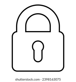 Padlock icon isolated on white background. Lock vector icon. Lock icon isolated on white.