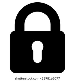 Padlock icon isolated on white background. Lock vector icon. Lock icon isolated on white.