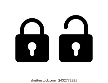 Padlock icon isolated on white background