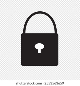 padlock icon isolated on white background transparent