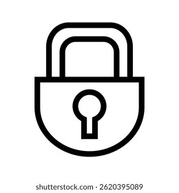 Un icono de candado aislado sobre un fondo blanco. con un estilo simple