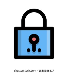 padlock icon isolated sign symbol vector illustration - with style filled flat icons