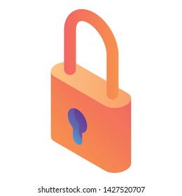 Padlock icon. Isometric of padlock vector icon for web design isolated on white background
