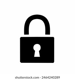 padlock icon with keyhole isolated on white background