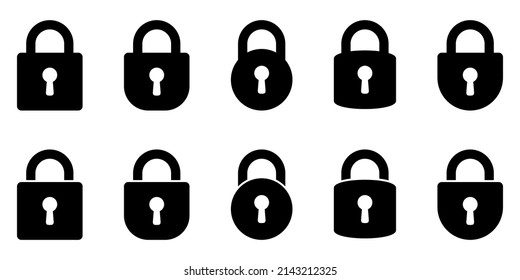 Padlock icon. Padlock with keyhole, security icon.