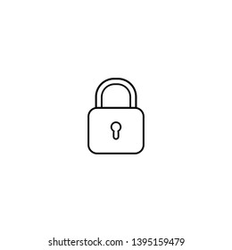 padlock icon with line art style