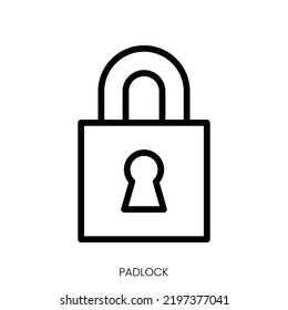 padlock icon. Line Art Style Design Isolated On White Background