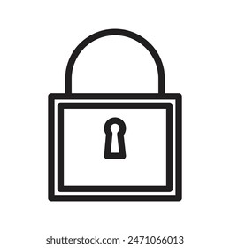 Padlock icon line art vector