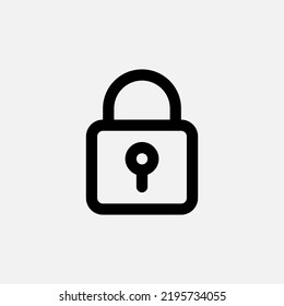 Icono de Padlock en estilo de línea sobre la interfaz de usuario, uso para presentación de aplicaciones móviles del sitio web