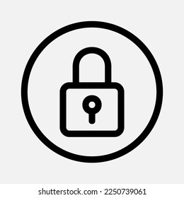 Padlock icon in line style about essentials, use for website mobile app presentation