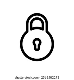 Padlock Icon Line Style Design Web and Mobile Vector Illustration.