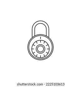 Icono de bloqueo en el icono de estilo de línea, aislado en el fondo blanco