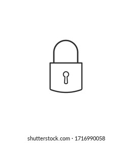 Padlock icon in line style, lock and unlock symbol, security sign, vector Illustration