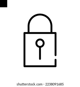 padlock icon line style vector