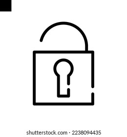 padlock icon line style vector