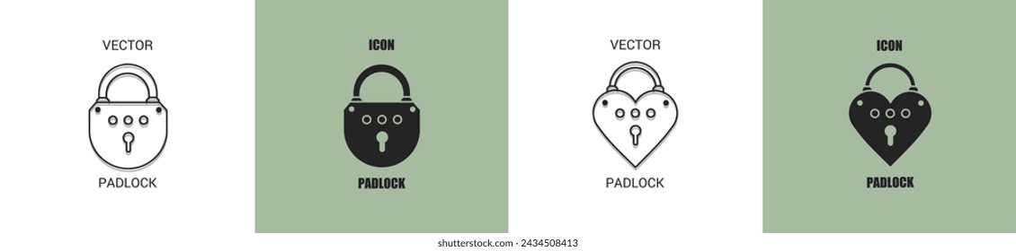 Línea del icono del candado. Ilustración vectorial de candado.