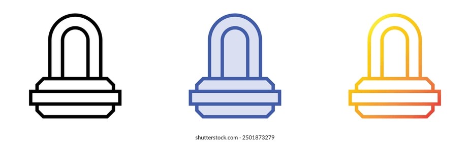 Vorhängeschloss-Symbol Lineares, blaues Füllungs- und Farbverlauf-Design einzeln auf weißem Hintergrund