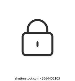 Padlock icon, linear style. Secure, privacy, or locked content. Line with editable stroke.