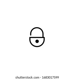 padlock icon. lock icon. security icon. simple, flat, black, outline.