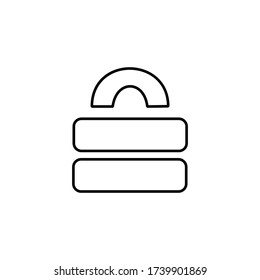 Icono de candado. Señal de bloqueo. Símbolo de privacidad de Internet. Seguridad informática, concepto de protección de contraseñas. Firma bloqueada para diseño web y móvil perfecto.