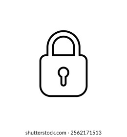 Padlock icon, lock, Lock silhouette line art illustrations and vectorsvector template