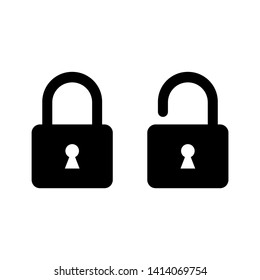 padlock Icon. lock and unlock isolated on white background. vector Illustration.