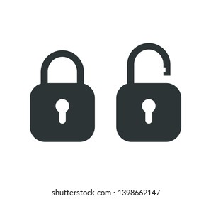  Padlock icon. Locked and unlocked. Vector icon.