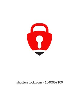 Padlock icon logo design vector illustration template