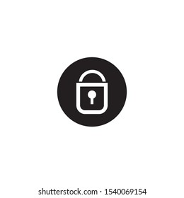 Padlock icon logo design vector illustration template