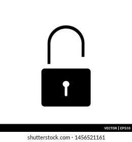 Padlock icon logo flat design vector illustration. EPS 10