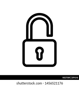 Padlock icon logo flat design vector illustration. EPS 10