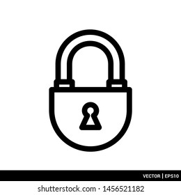 Padlock icon logo flat design vector illustration. EPS 10
