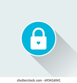 padlock icon with long shadow