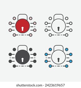 Icono Padlock, colección de iconos de la ilustración del vector moderno
